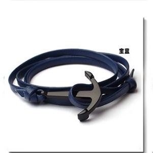 Vòng Tay Nam Unisex Mỏ Neo Anchor PU da