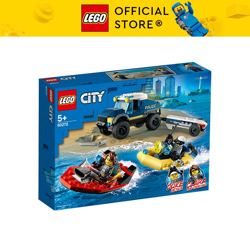 LEGO CITY 60272 Xe & Thuyền Cảnh Sát Truy Đuổi Tội Phạm Trên Sông ( 166 Chi tiết)