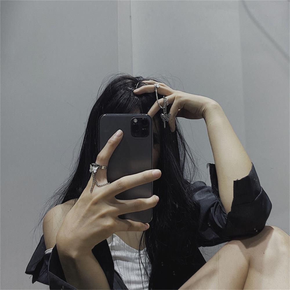 Nhẫn Nhiều Lớp Phối Tua Rua Hình Bướm Phong Cách Harajuku Thời Trang Cho Nam Và Nữ