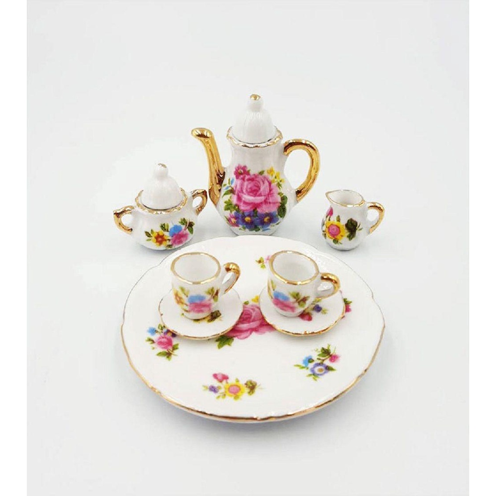 LUOL 1 Bộ Đồ Dùng Ăn Uống Bằng Gốm Sứ Dễ Thương Trang Trí Nhà Búp Bê