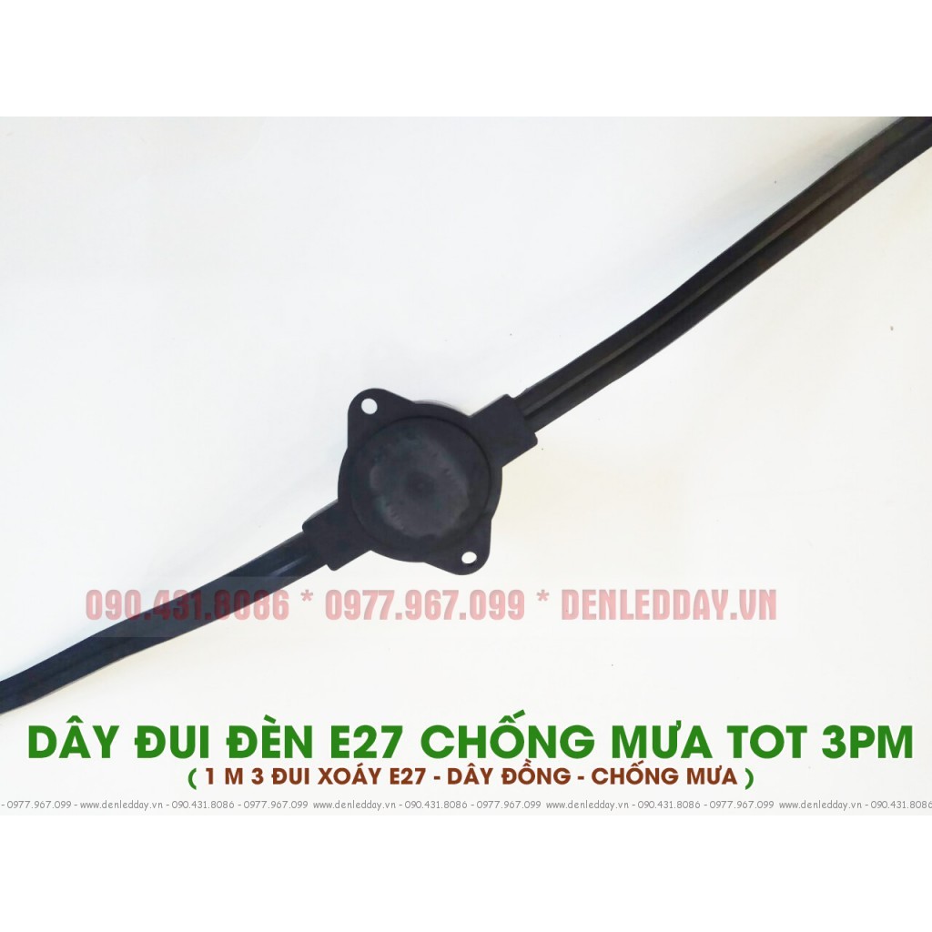 5 Mét Dây đui đèn ngoài trời TOT E27-3PM 1 mét 3 đui gắn liền chưa bóng