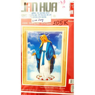 Tranh thêu ĐỨC MẸ 51x70cm chưa thêu 3d a906