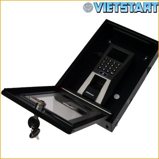 Hộp bảo vệ máy chấm công - máy quẹt thẻ - khung sắt sơn tĩnh điện chắc chắn, có chìa khóa bảo vệ thiết bị