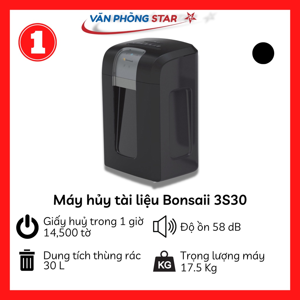 Máy hủy tài liệu Bonsaii 3S30 hàng chính hãng