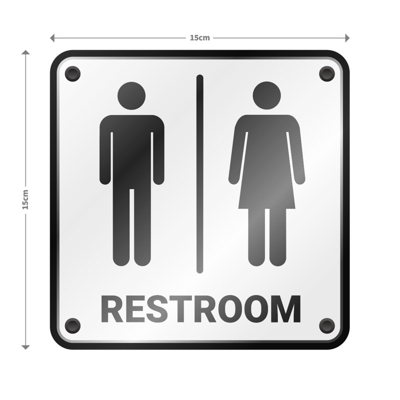 Biển báo nhà vệ sinh/ Toilet/ WC Nam/ Nữ - Decal dán tường, dán kính, Tem decal cảnh báo, sticker trang trí NT 46