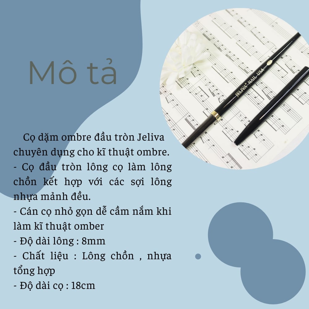 Cọ ombre nail , cọ dặm omber nail Jeliva số 05