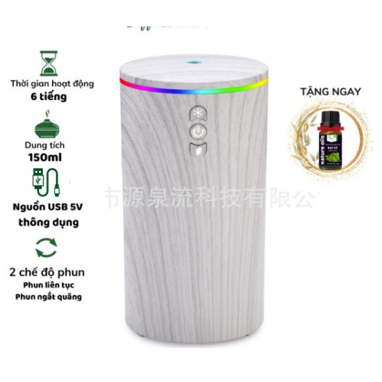 Máy khuếch tán tinh dầu Ô TÔ, Xe Hơi, Bàn Làm Việc hàng Siêu Âm Cao Cấp | Phun sương tinh dầu khử mùi hôi, CHỐNG SAY XE