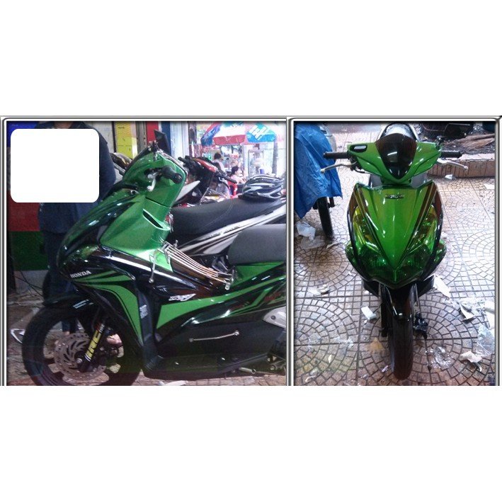 Tem trùm air blade xanh lá đời 2011, độ team trùm ab dán phủ dàn áo xe xanh lá rẻ đẹp