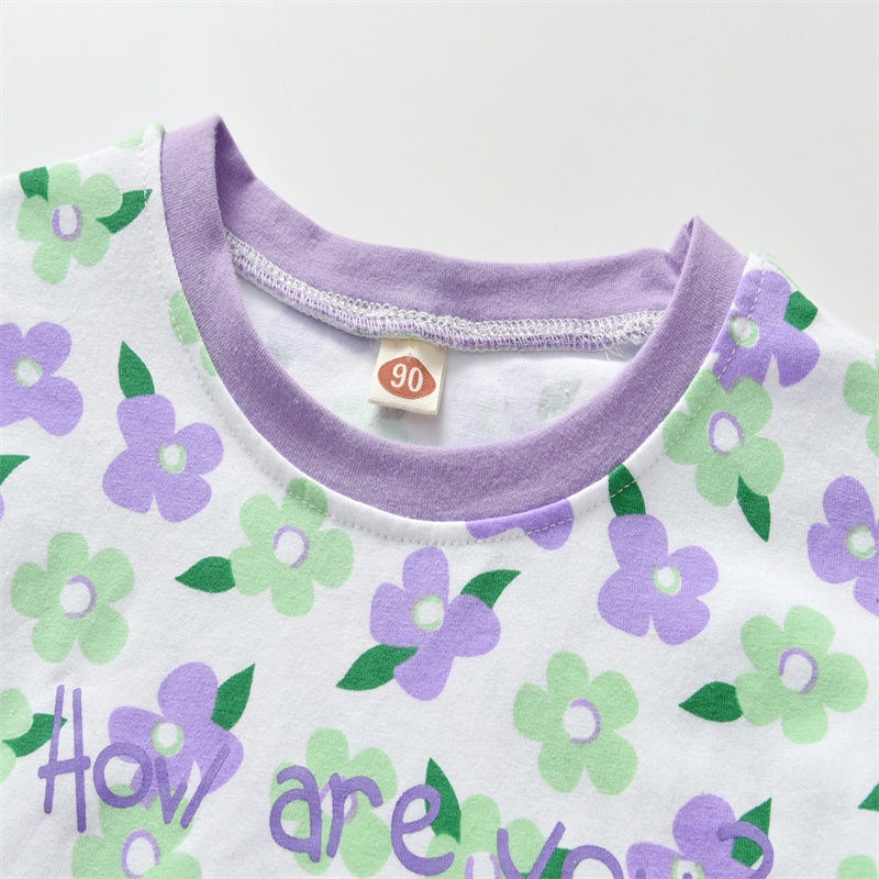 Áo Thun Cotton Mỏng Ngắn Tay Họa Tiết Hoa Dễ Thương Thời Trang Mùa Hè Hàn Quốc