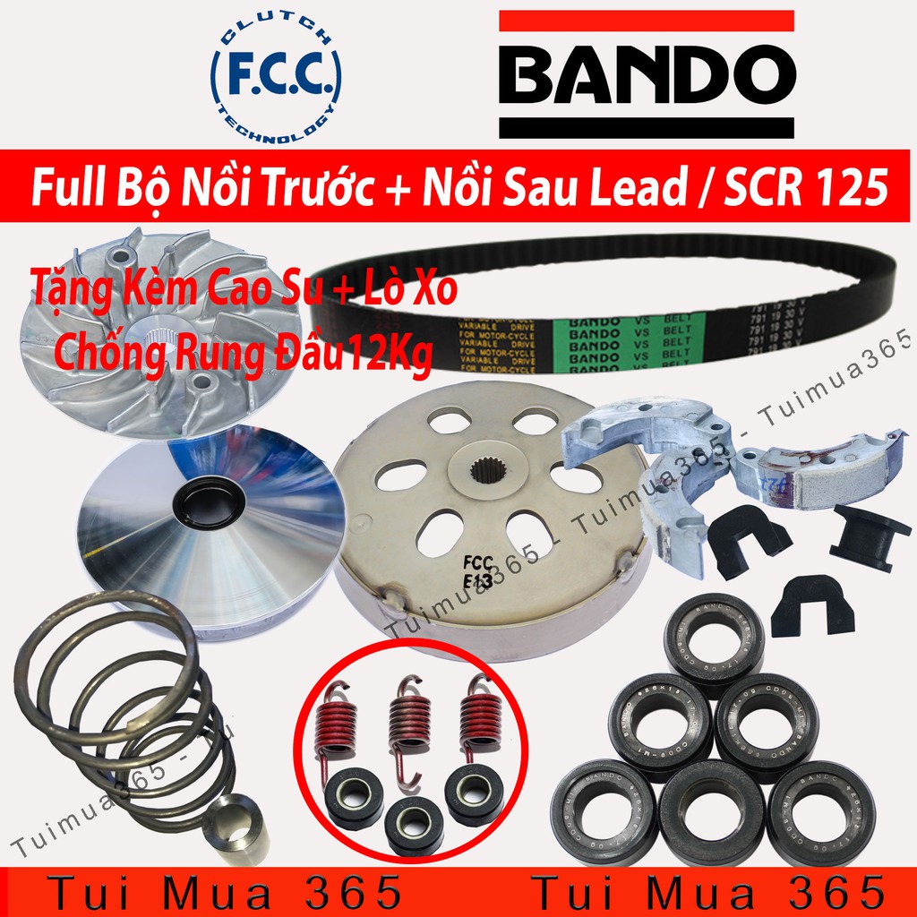 Full Bộ nồi trước và Nồi Sau Honda Lead 125cc ( Bando / FCC )