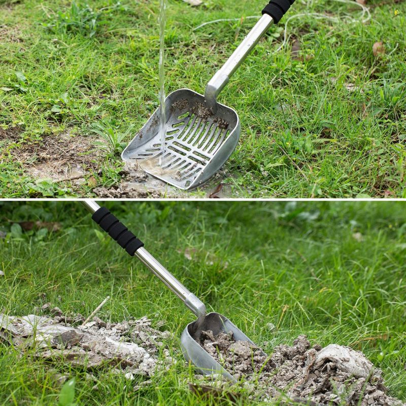 Xẻng Xúc Xích Kim Loại Tay Cầm Dài Chống Trượt Có Thể Tháo Rời Cho Chó Mèo Sco