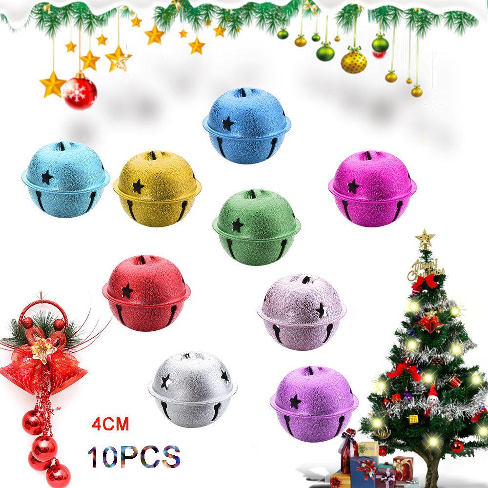 LEISURE Bộ 10 Chuông Sắt Trang Trí Cây Thông Noel 40mm