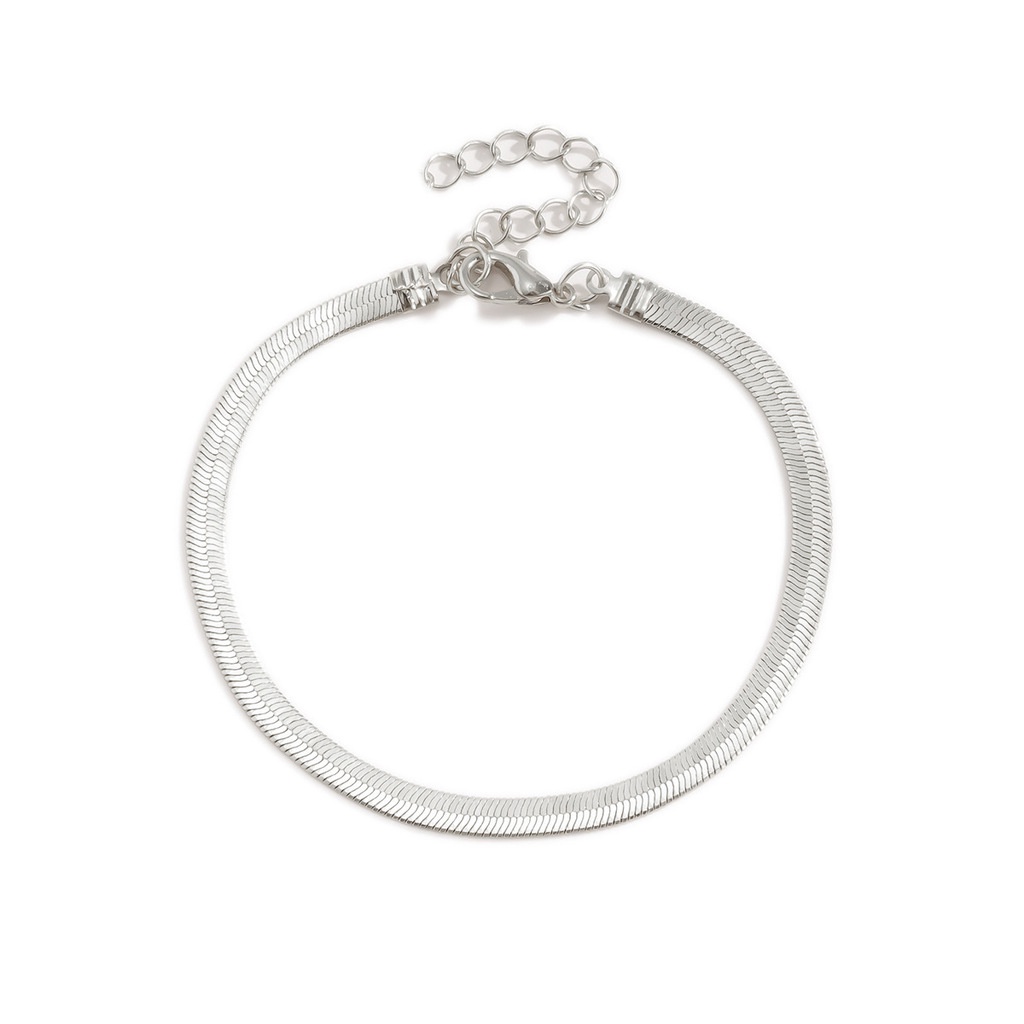 Vòng Tay Dây Xích Dẹt Hình Xương Rắn Thời Trang Cá Tính Phong Cách hip hop Cho Nam Và Nữ