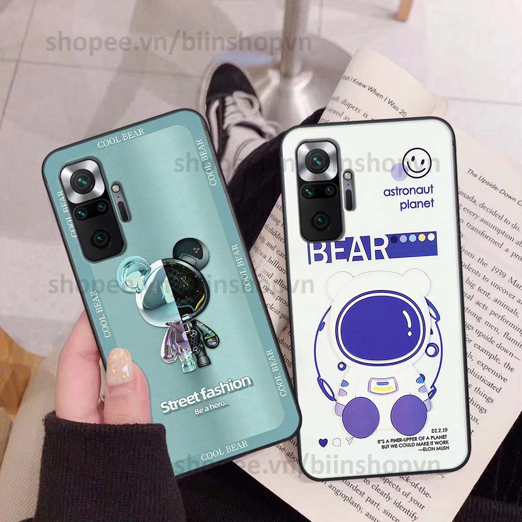 Ốp Xiaomi Redmi Note 10 / Note 10 Pro hình gấu bear brick đẹp độc lạ, thời trang, cá tính