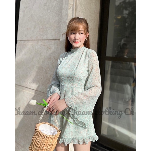 Jumpsuit Hoa nhí khoét lưng Voan 2 lớp Viaan