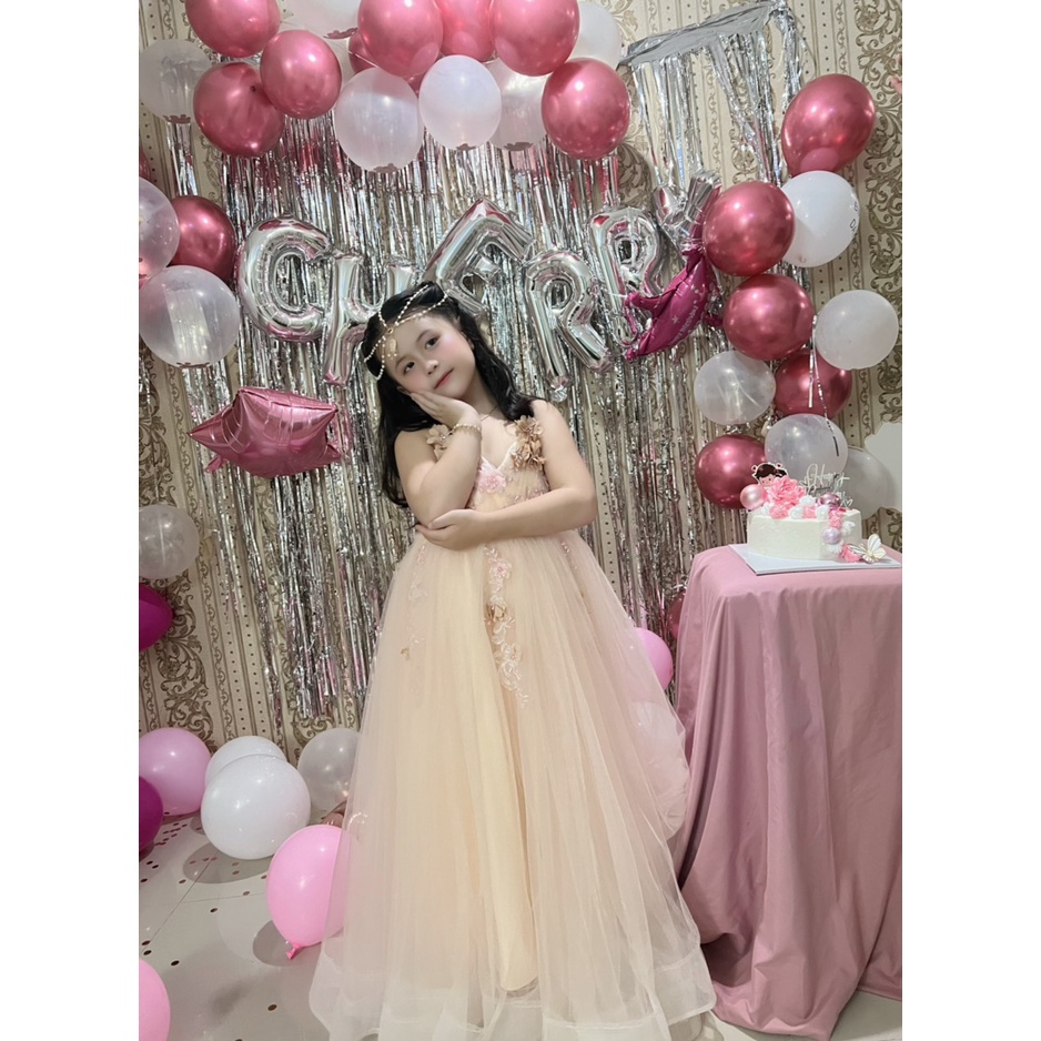 Đầm bé gái tiểu thư quý phái - Váy Công Chúa TN005 - Váy Bé Gái - Hàng Thiết Kế Cao Cấp