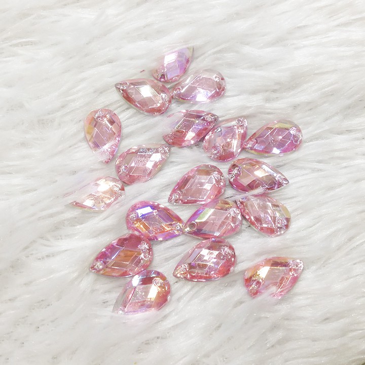 5 Hạt đá acrylic 3d kết áo đính trang phục hình giọt nước đủ màu size 1.3cm