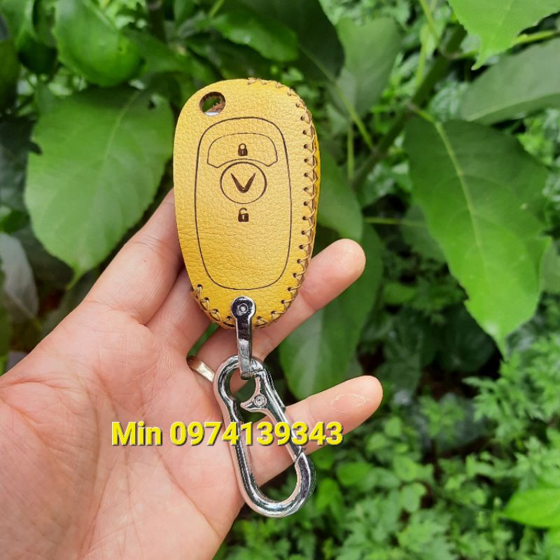 Bao da chìa khoá Vinfast Fadil bằng da bò, kèm tặng móc khóa