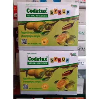 (hộp 30 gói) codatux syrup hỗ trợ ho,long đờm