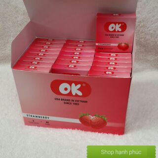 Bao cao su Ok Hương Dâu Tây - Chính hãng (hộp 144 cái)