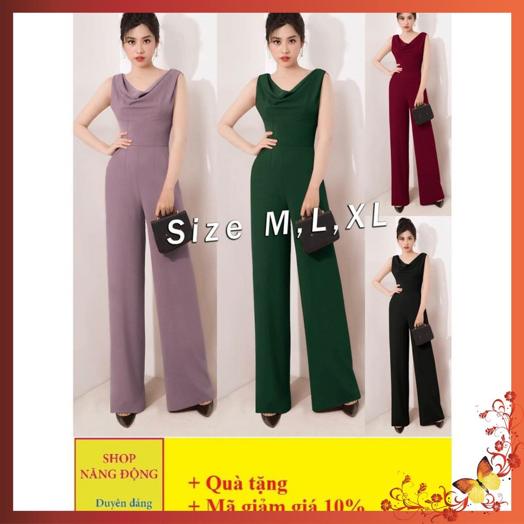 Đồ Bay Dài [FREESHIP] Jumpsuit dài cổ đổ ống suông TJ961