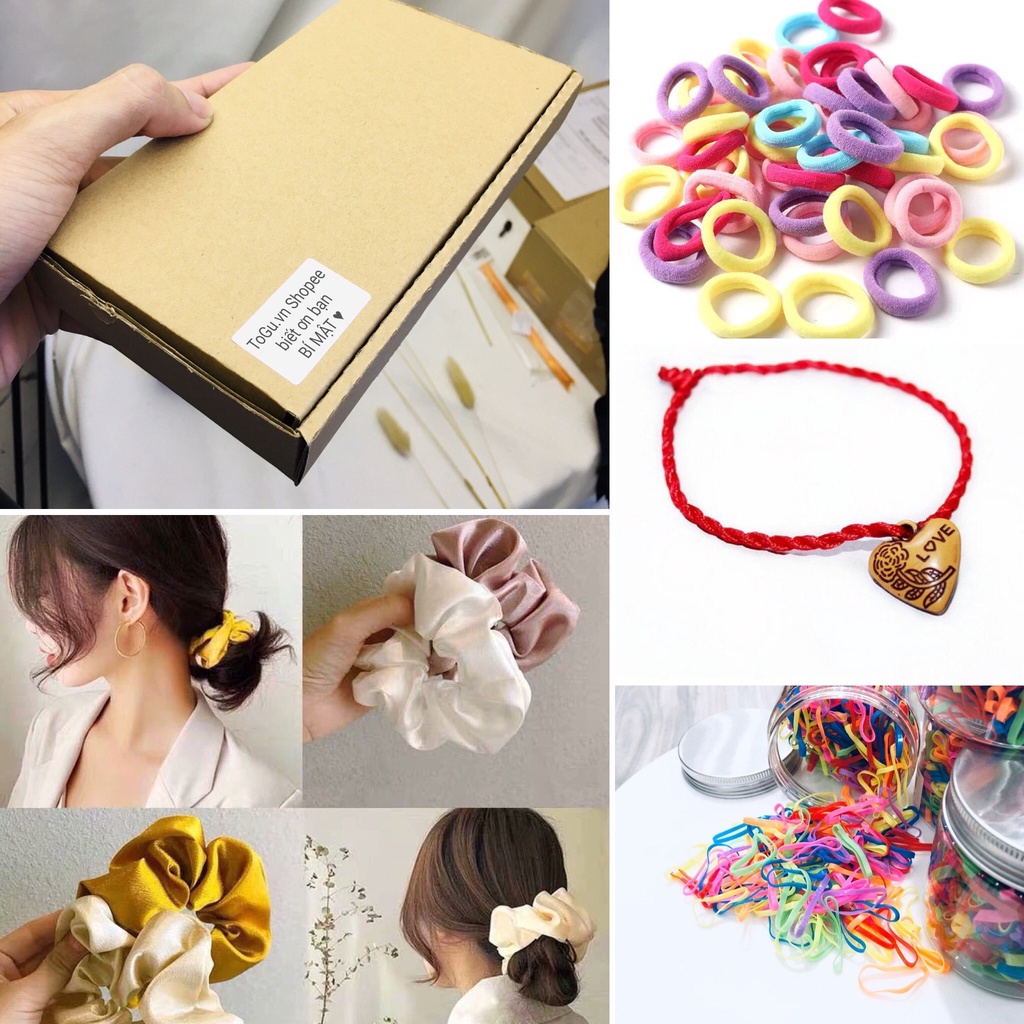 Túi quà tặng TOGU gồm kẹp tóc càng cua, thun cột tóc, scrunchies lụa Hàn Quốc nữ đẹp, kẹp tóc 3 5 răng, lô cuốn uốn tóc