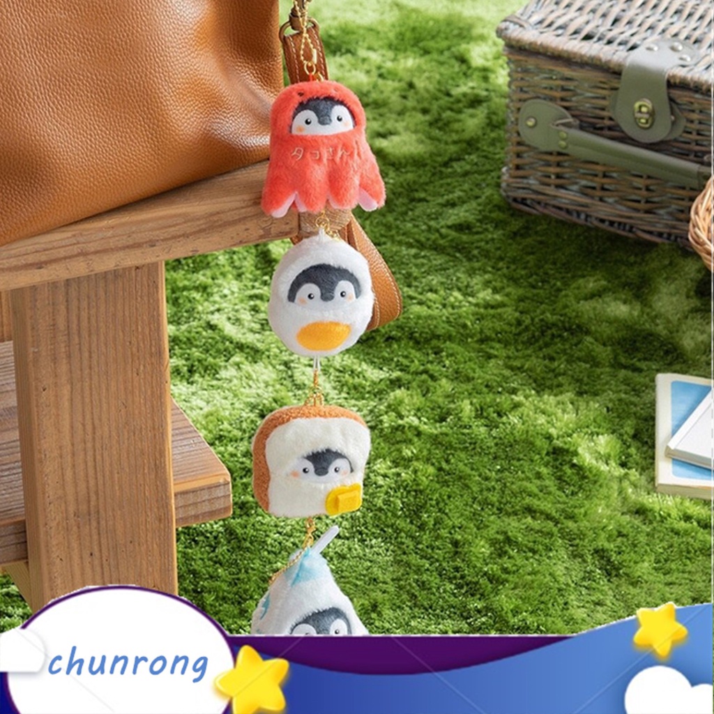 Móc khóa hình chim cánh cụt nhồi bông đáng yêu