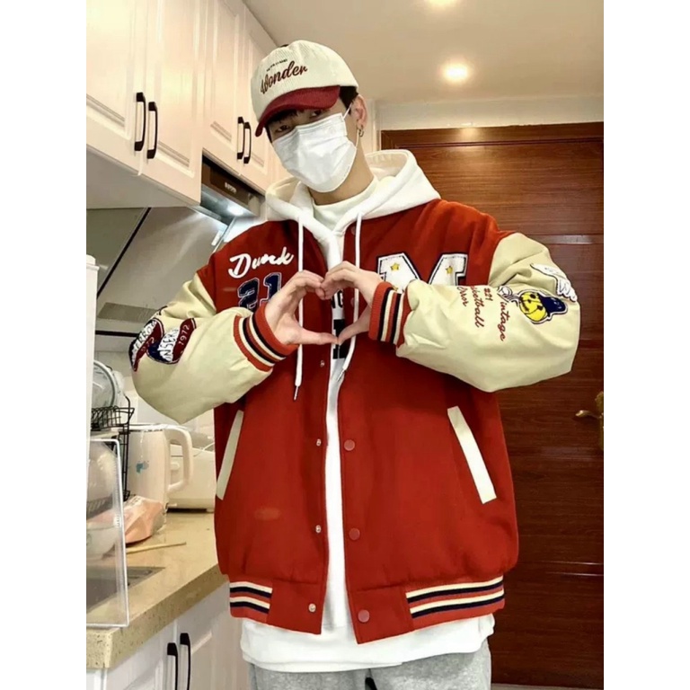 (FREE SHIP) ÁO KHOÁC BOMBER NAM NỮ HỌA TIẾT M TINH TẾ THỜI TRANG PHỐI HỌA  TIẾT CAO CẤP TK 2022