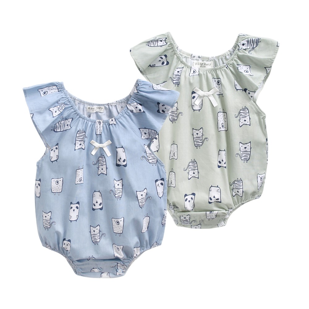 Bộ Áo Liền Quần Sanlutoz Dành Cho Bé Gái Sơ Sinh Thiết Kế In Hoạt Hình