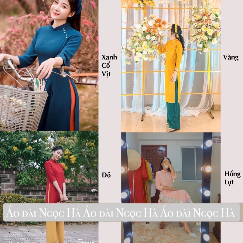 ÁO DÀI CÁCH TÂN NỮ CỔ CAO DÁNG SUÔNG CHẤT LỤA TÂY THI CAO CẤP