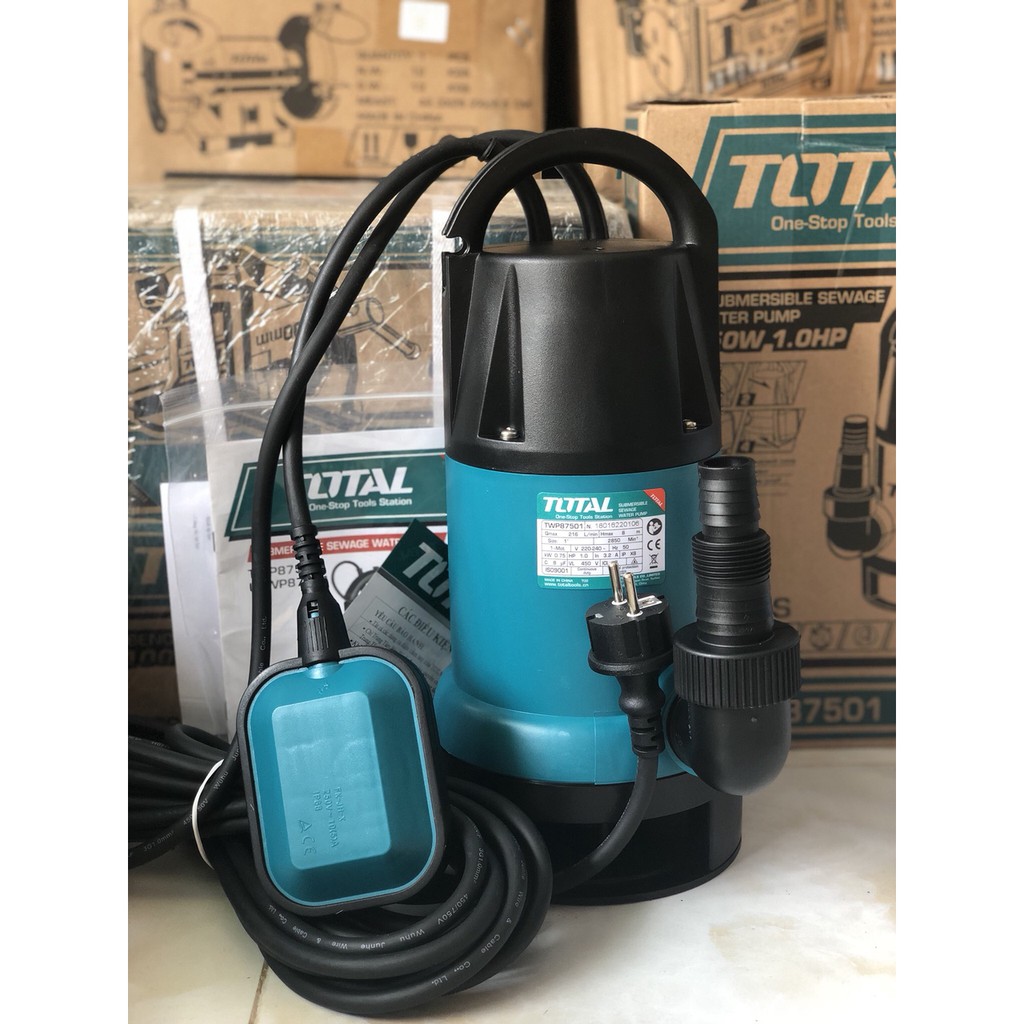 750W (1HP) MÁY BƠM CHÌM NƯỚC THẢI TOTAL TWP87501