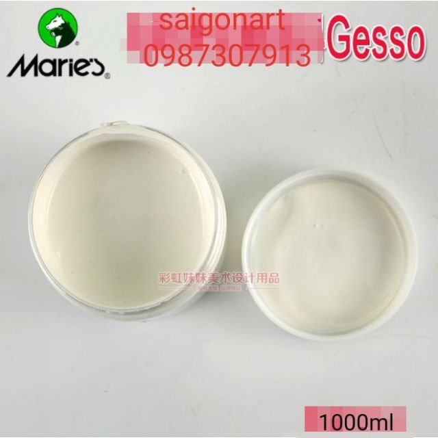 GESSO, Hồ Toan Lót Nền Tranh Vẽ MARIES 500ml, 1Lít