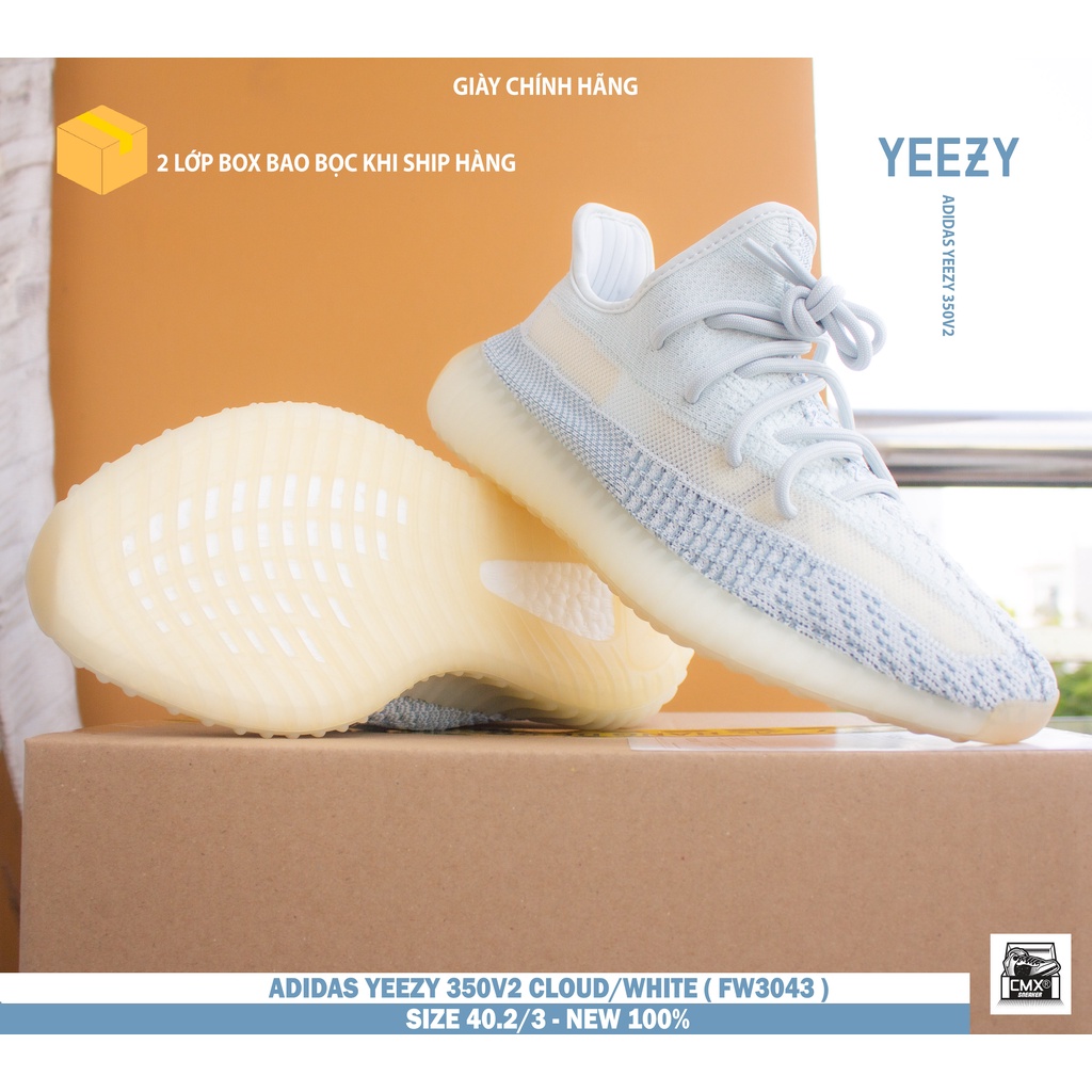 [ HÀNG CHÍNH HÃNG ] GIày Adidas Yeezy350v2 Cloud White ( FW3043 ) - REAL AUTHENTIC 100%