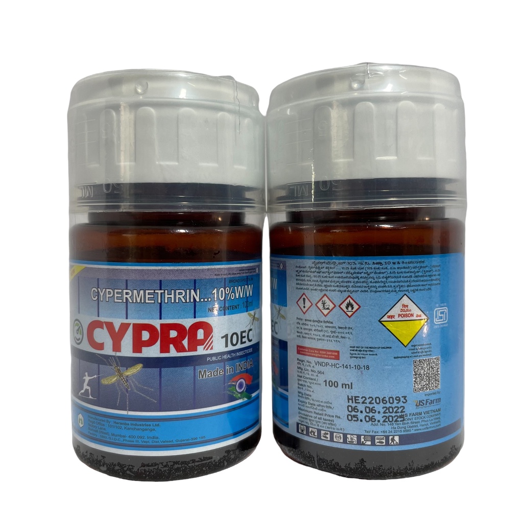 Thuốc Diệt Muỗi CYPRA 10EC, Hoạt Chất CYPERMETHRIN Nhập Khẩu Ấn Độ, Phòng Trừ Côn Trùng Gây Hại, An Tòan, Hiệu Quả