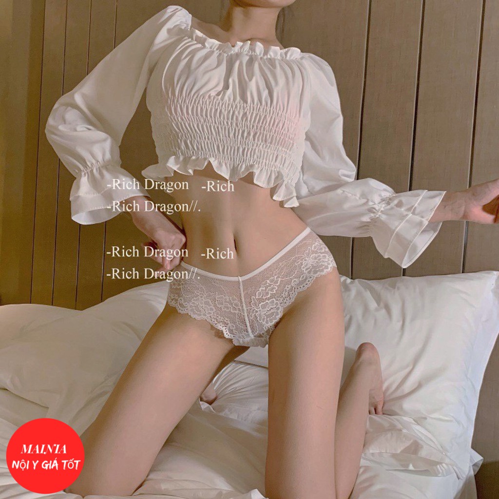Quần Lót Ren Nữ Xuyên Thấu Đan Dây Sau Sexy Quyến Rũ Cao Cấp Mainia Shop