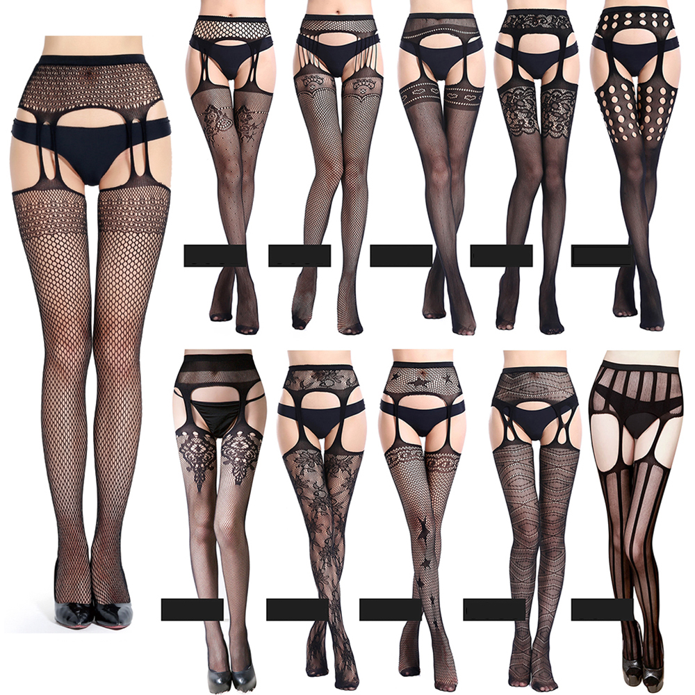 Quần Tất Lưới Co Giãn Thêu Họa Tiết Sọc Quyến Rũ Plus Size Cho Nữ