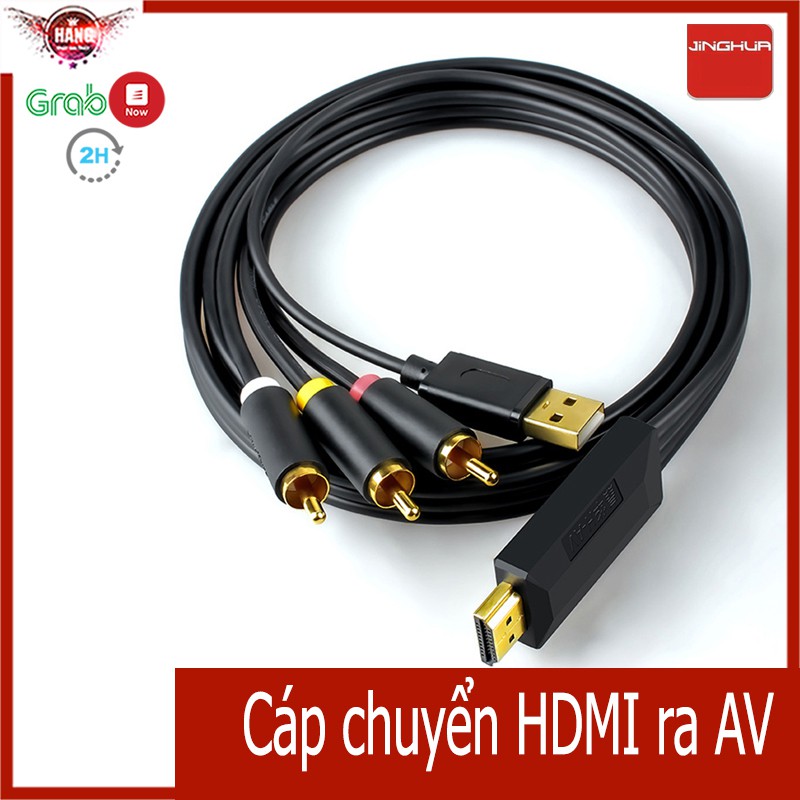 Cáp chuyển HDMI ra AV 3RCA 1080p có chip chuyển đổi - Jinghua z131