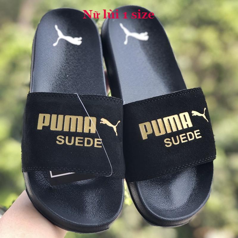 Dép unisex 𝐌𝐋𝐁 𝐏𝐔𝐌𝐀 ❤️FREESHIP + Hộp❤️ dép mlb bóng chày quai ngang thể thao nữ in PUMA Da Lộn, đế ip siêu bền, lót dày