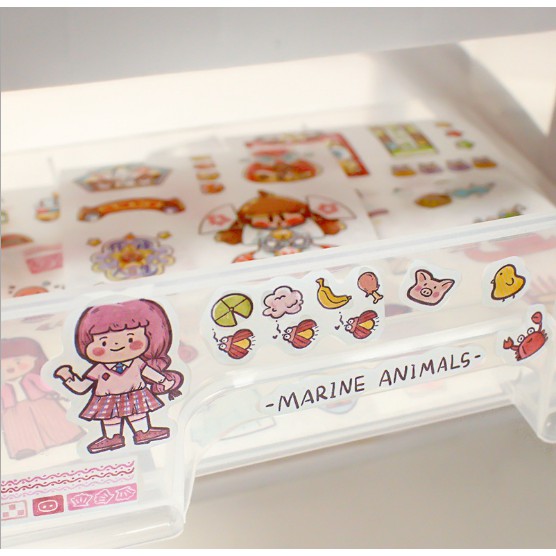 Set 5 tấm, tờ sticker DIY washi tape, cute dán trang trí, làm sổ handmade, không trùng hình