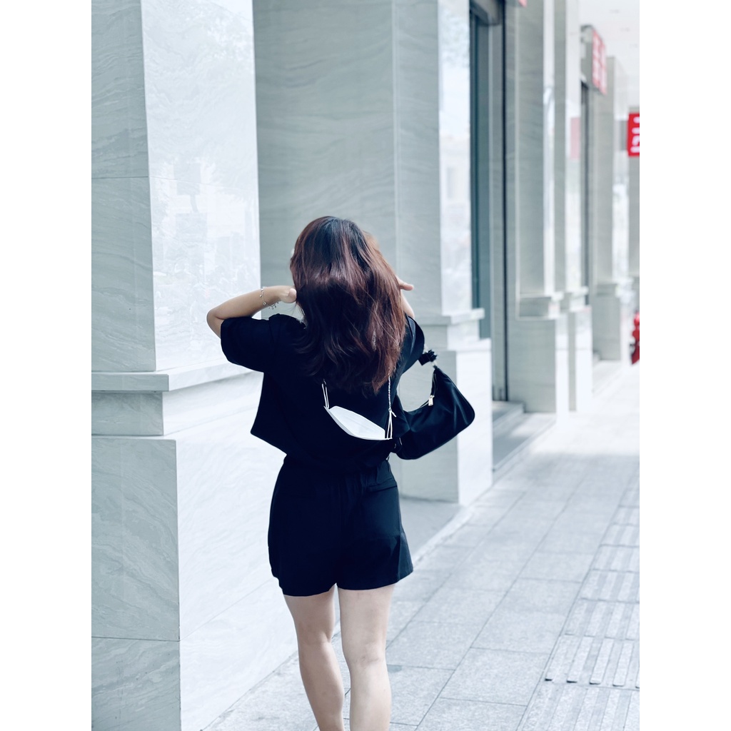 (HÀNG SẴN) Set đồ gồm Áo  và Quần đùi lưng chun co giãn đến 78cm