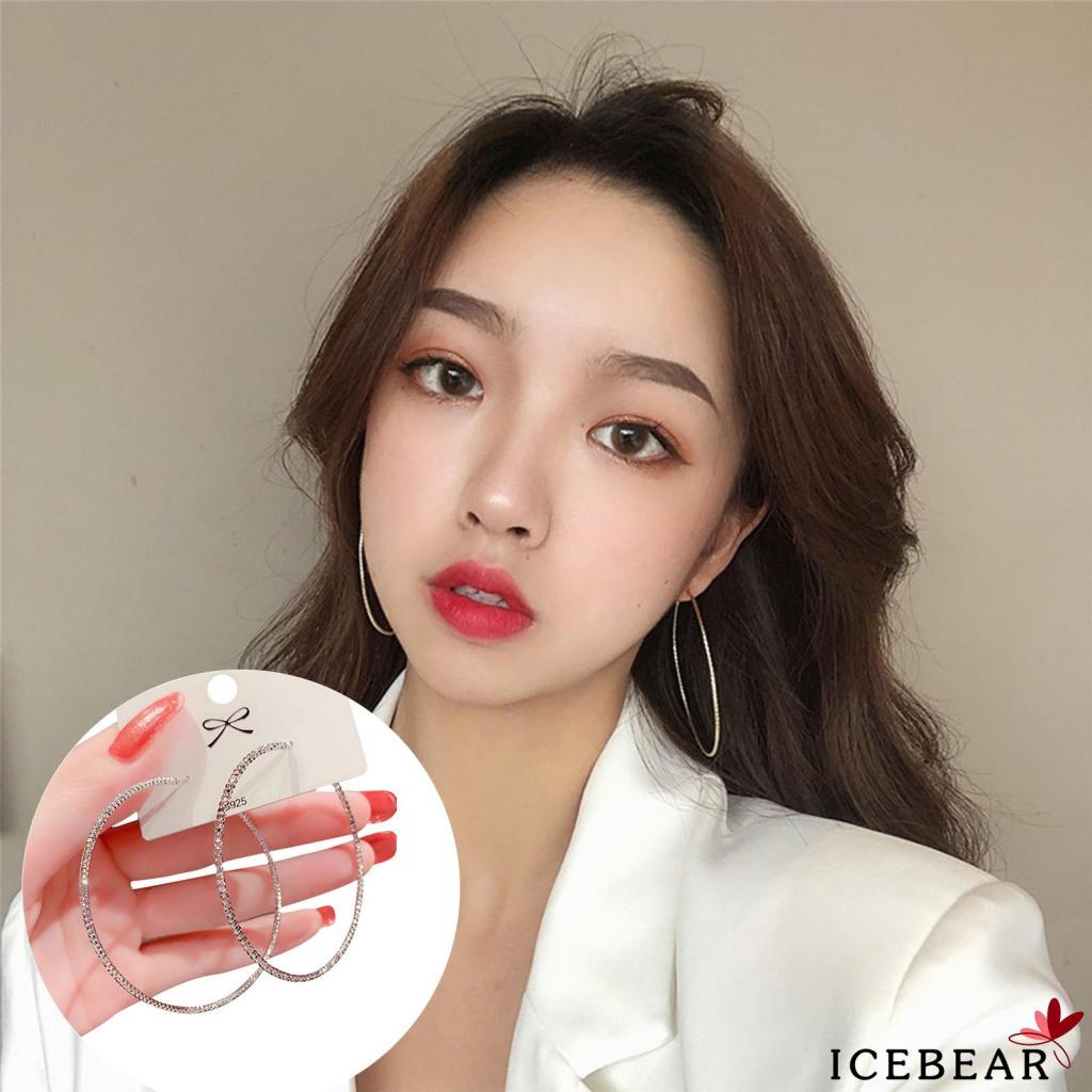 Đôi khuyên tai hình tròn lớn màu sắc thời trang cho nữ