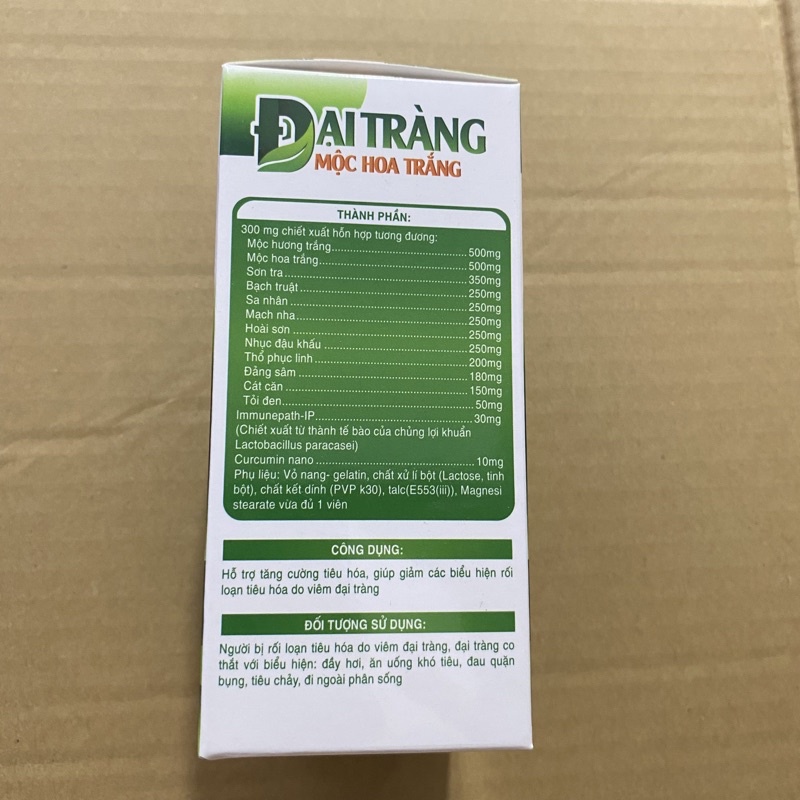 Viên uống ĐẠI TRÀNG MỘC HOA TRẮNG - người bị viêm đại tràng, đại tràng co thắt