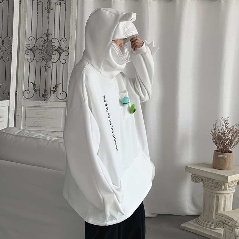 Áo hoodie in hình ếch dễ thương phong cách hip hop cho nam nữ
