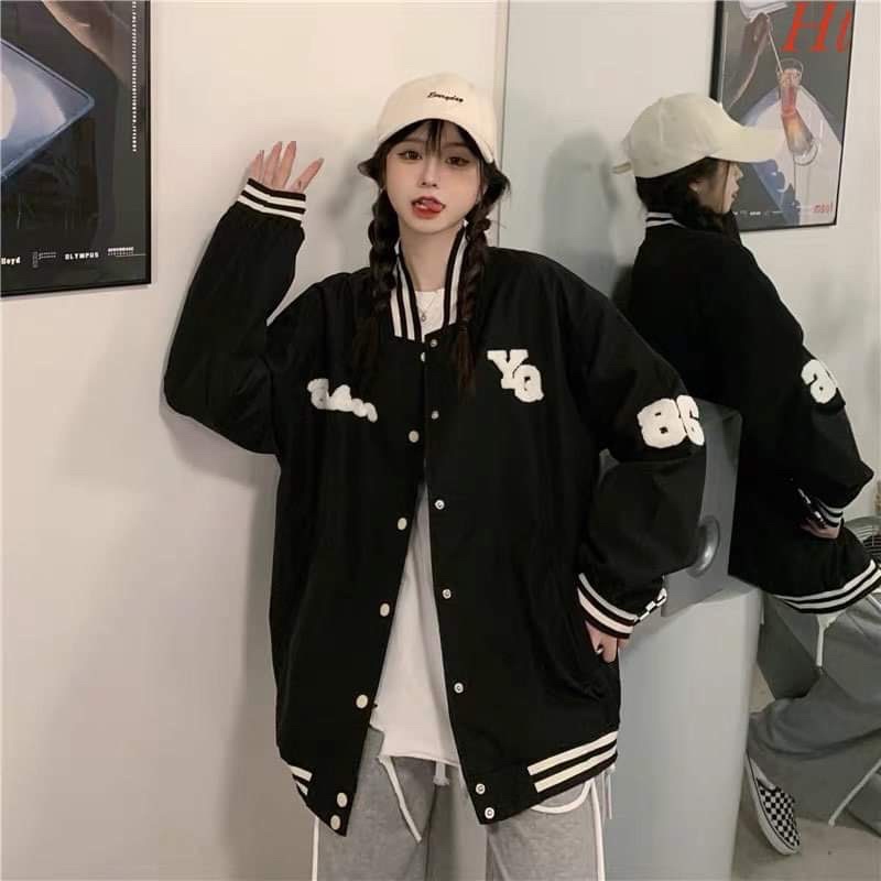 Áo khoác bomber đen YG86 HT12