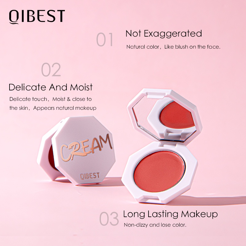 Bộ trang điểm QIBEST gồm kem nền + kem che khuyết điểm + phấn má hồng + kem tạo khối + mút | BigBuy360 - bigbuy360.vn