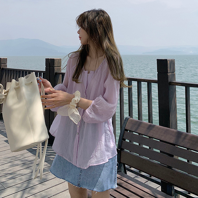 Áo Sơ Mi Nữ Tay Dài Dáng Rộng Phong Cách Hàn Quốc | BigBuy360 - bigbuy360.vn
