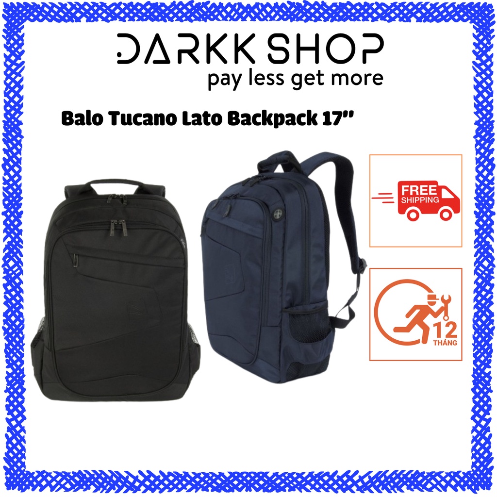 (Có ảnh thật - Giá huỷ diệt) Balo Tucano Lato Backpack 17” túi laptop/ipad/macbook chính hãng mới 100% thương hiệu Ý