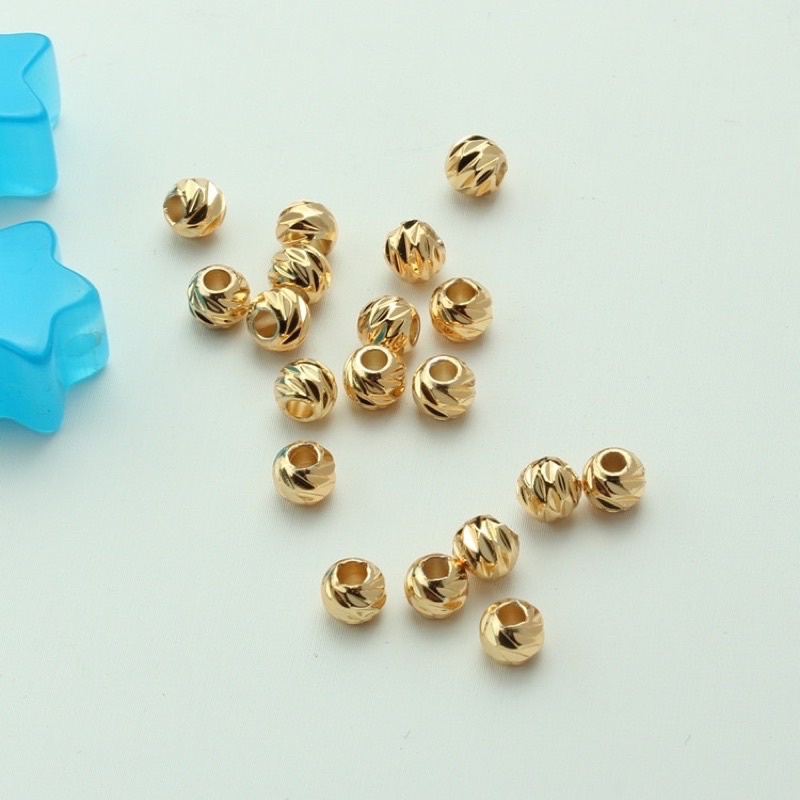 Combo 10 viên bi khía đa sắc  bạc xi vàng cao cấp