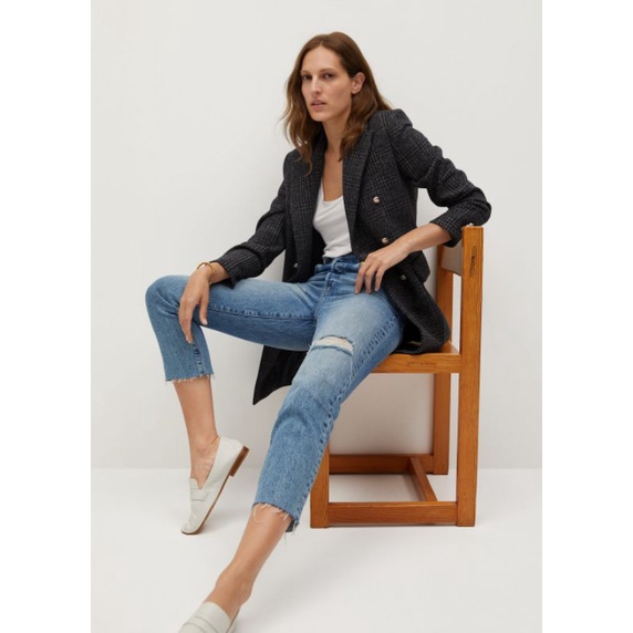 Áo khoác MANG0 Check Wool-Blend Coat