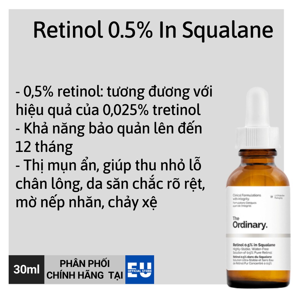 [Loại 30ml] Serum The Ordinary Retinol 1%/0.5% In Squalane